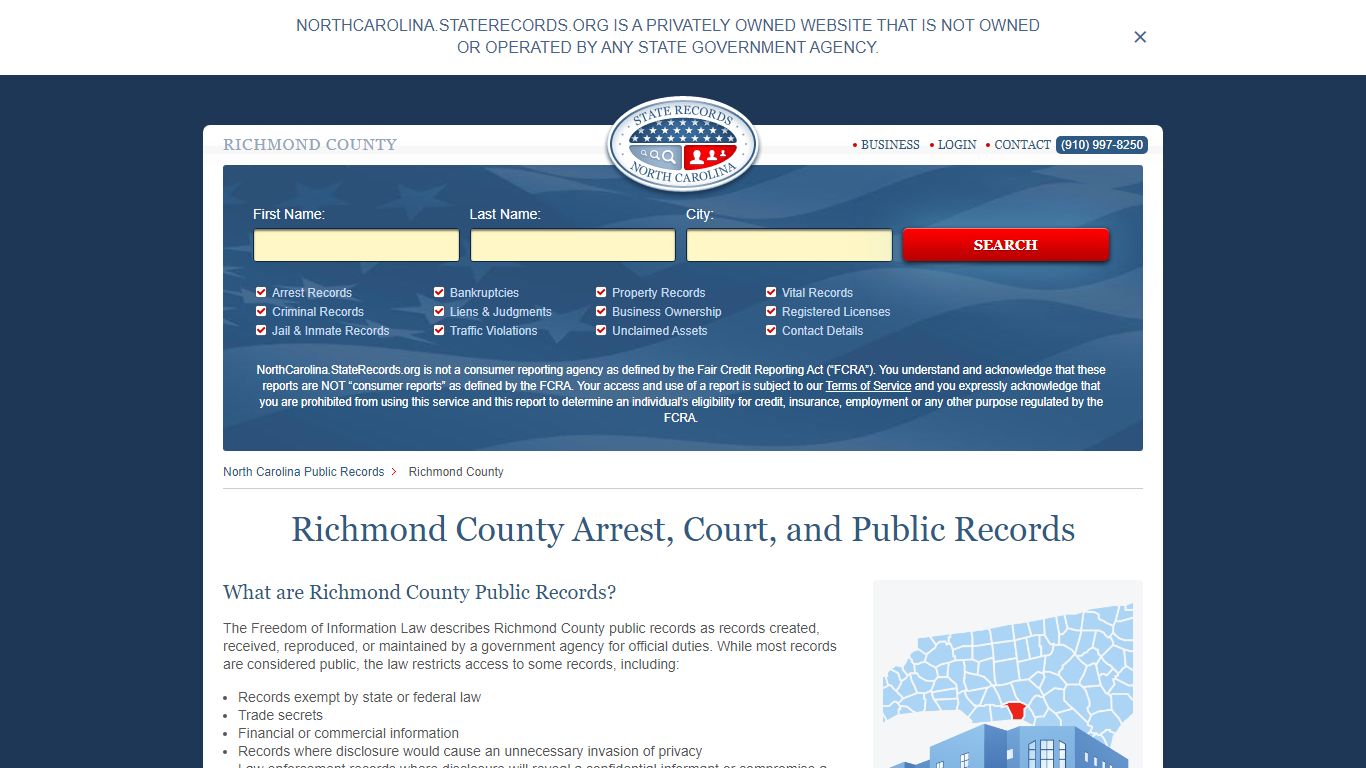 Richmond County Arrest, Court, and Public Records
