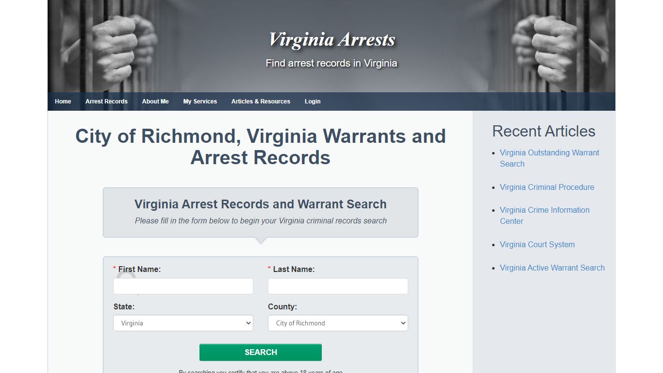 City of Richmond, Virginia Warrants and Arrest Records ...